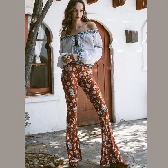 Pants - Brazil Farm Floral Boho Bellbottoms